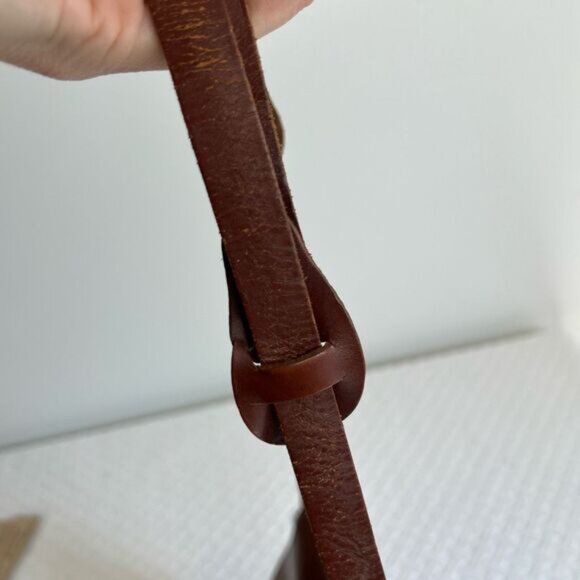 Vintage Handmade Fanco Brown Cowhide Leather Shoulder Bag Tooled Western Purse - Picture 9 of 16
